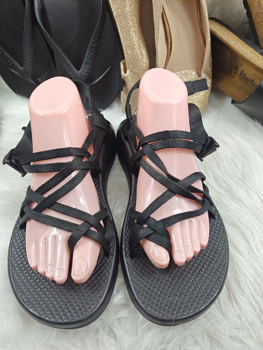 Chaco Classic Black Hiking Sport Sandals Adjustable Straps W11